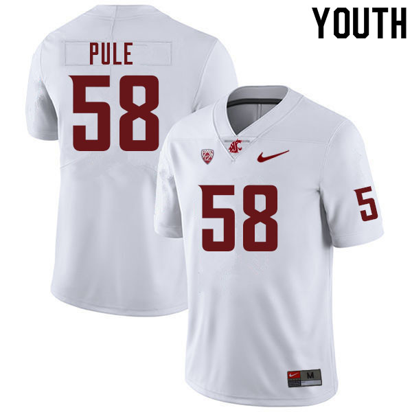 Youth #58 Antonio Pule Washington Cougars College Football Jerseys Sale-White